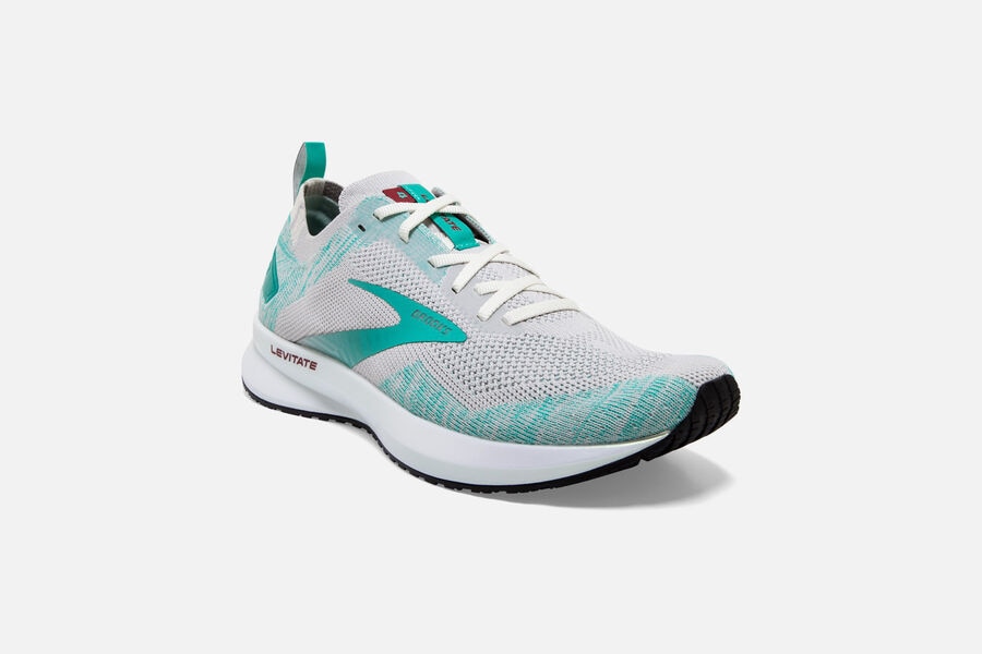 Brooks Running Shoes - Levitate 4 Road Womens - Grey/Turquoise - ZYE-971203